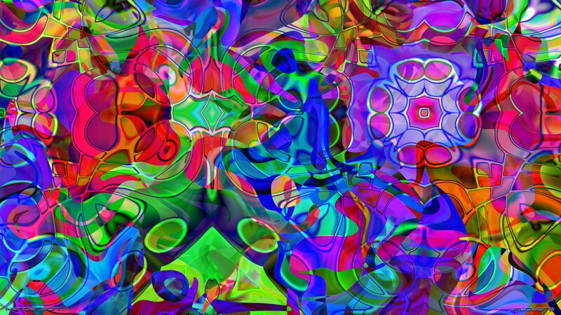 Colorful Abstract Pattern — Purple, Vibrant, Flowers