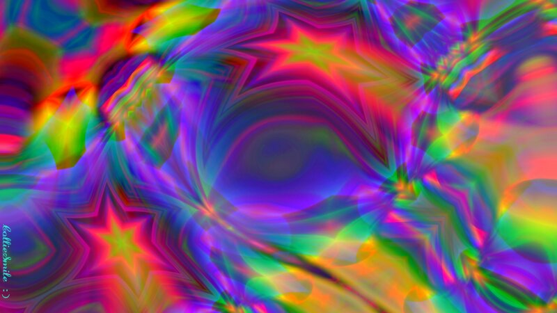 Colorful Abstract Pattern — Purple, Vibrant, Stars, Swirls