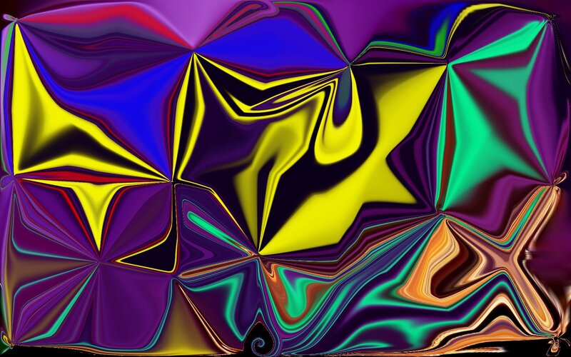 Colorful Abstract Pattern — Purple, Vibrant, Stars, Waves