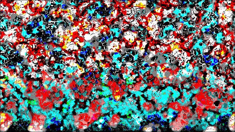 Colorful Abstract Pattern — Red, Chaotic, Dots