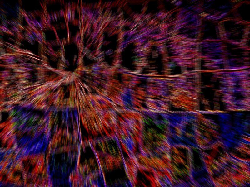 Colorful Abstract Pattern — Red, Chaotic, Lines