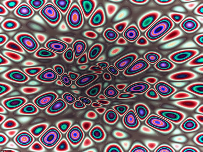 Colorful Abstract Pattern — Red, Hypnotic, Circles, Ovals