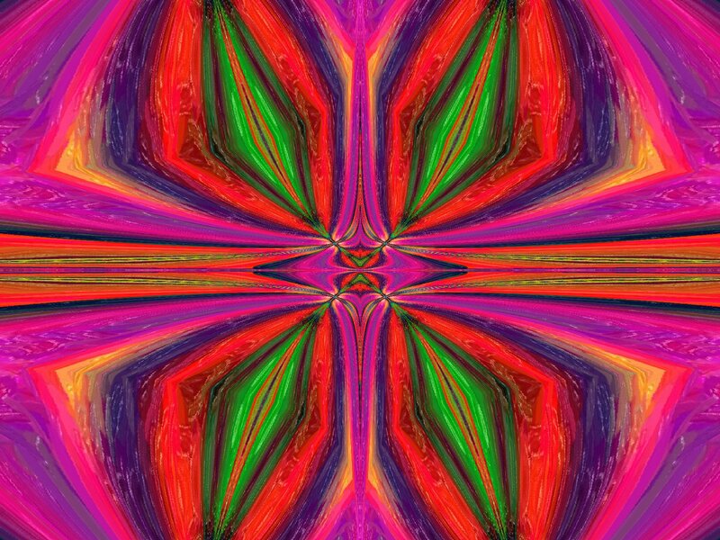 Colorful Abstract Pattern — Red, Vibrant, Colors, Symmetry, Lines