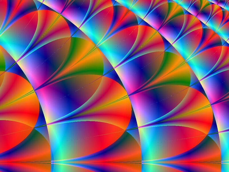 Colorful Abstract Pattern — Red, Vibrant, Curved Lines, Gradient