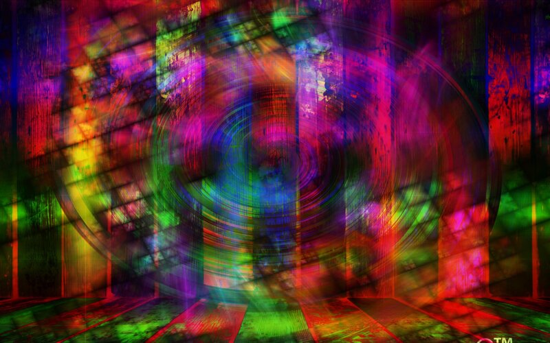 Colorful Abstract Pattern — Red, Vibrant, Digital Art, Circles