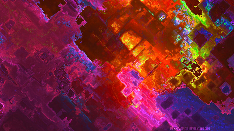 Colorful Abstract Pattern — Red, Vibrant, Digital Art, Geometric Shapes