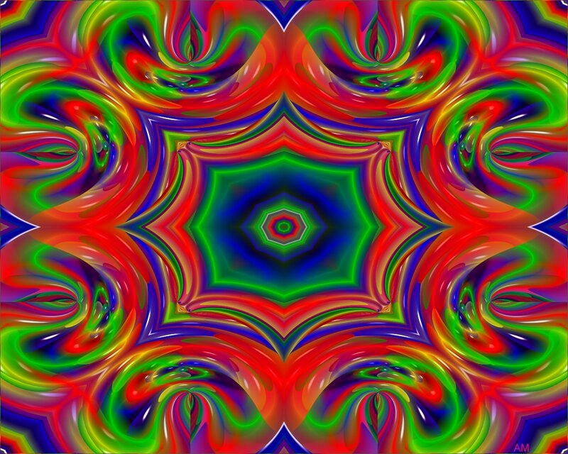 Colorful Abstract Pattern — Red, Vibrant, Mandala