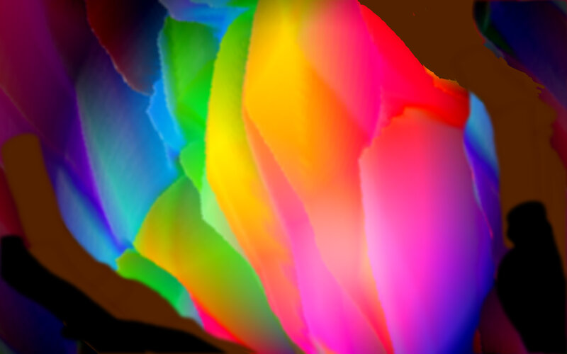 Colorful Abstract Pattern — Red, Vibrant, Silhouette