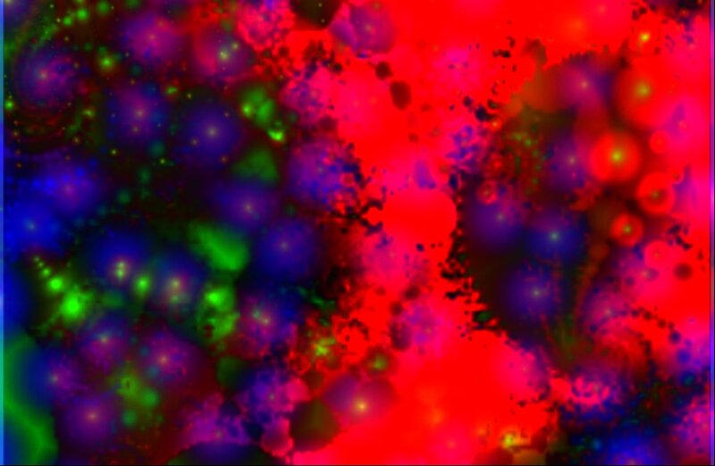 Colorful Abstract Pattern — Red, Vibrant, Splatters