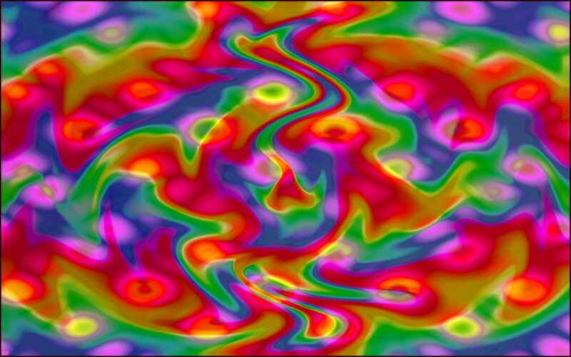 Colorful Abstract Pattern — Red, Vibrant, Swirls, Circles
