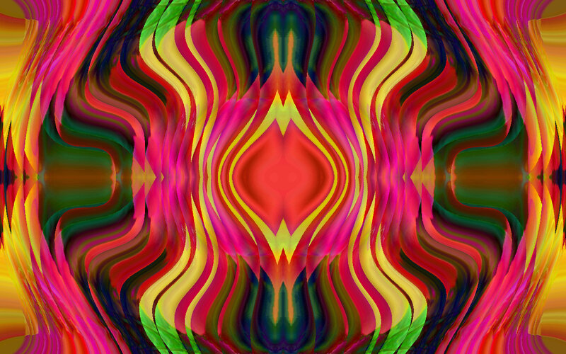 Colorful Abstract Pattern — Red, Vibrant, Waves, Symmetry