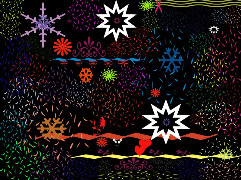 colorful abstract pattern with snowflakes