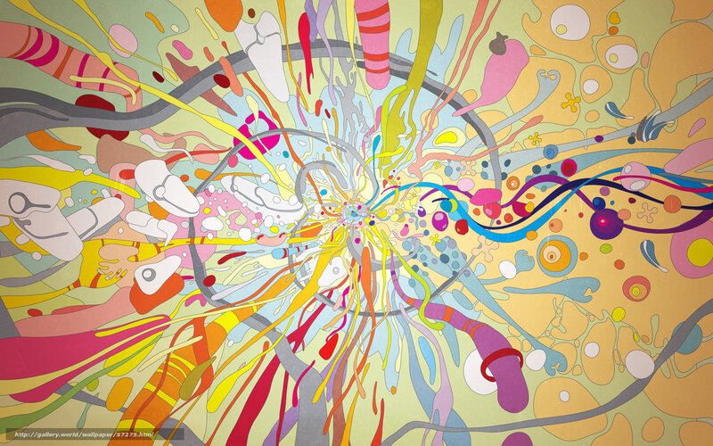 Colorful Abstract Pattern — Yellow, Chaotic, Lines