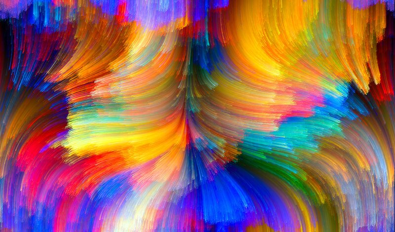 Colorful Abstract Pattern — Yellow, Dynamic, Brush Strokes