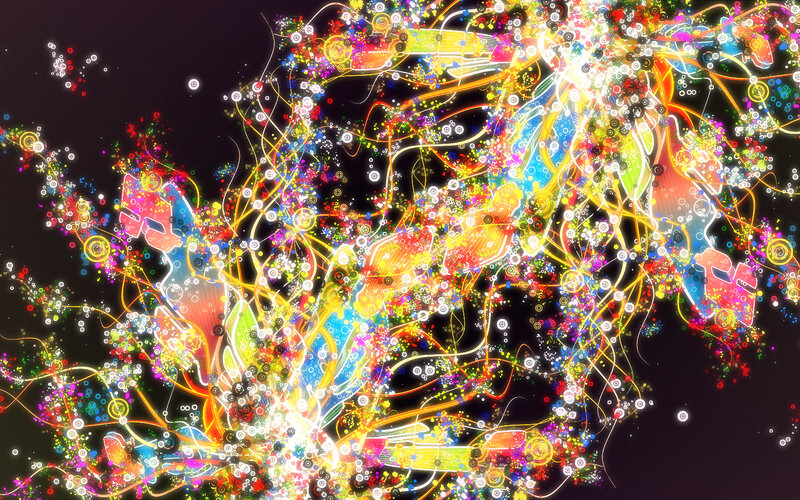Colorful Abstract Pattern — Yellow, Energetic, Circles