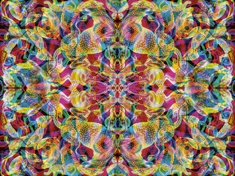 Colorful Abstract Pattern — Yellow, Hypnotic, Digital Art