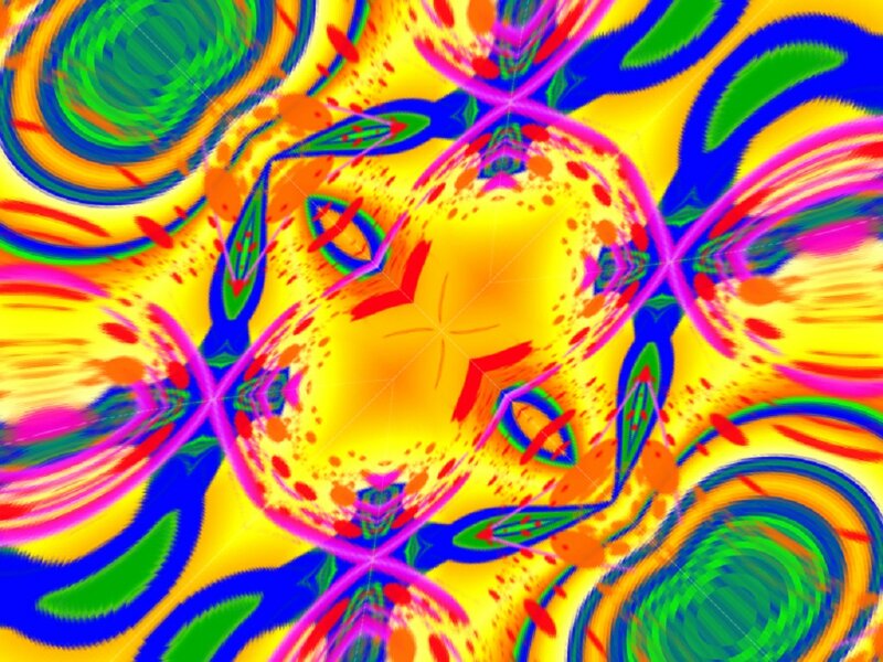 Colorful Abstract Pattern — Yellow, Vibrant, Circles