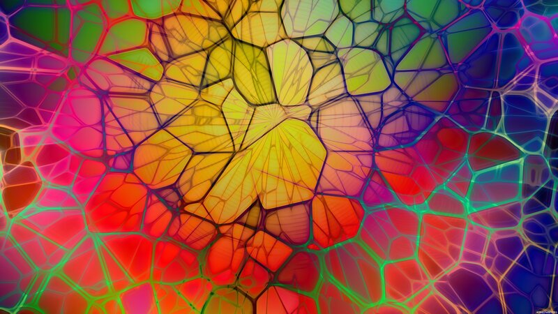 Colorful Abstract Pattern — Yellow, Vibrant, Geometric Shapes