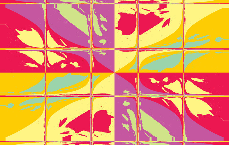 Colorful Abstract Pattern — Yellow, Vibrant, Grid, Shapes