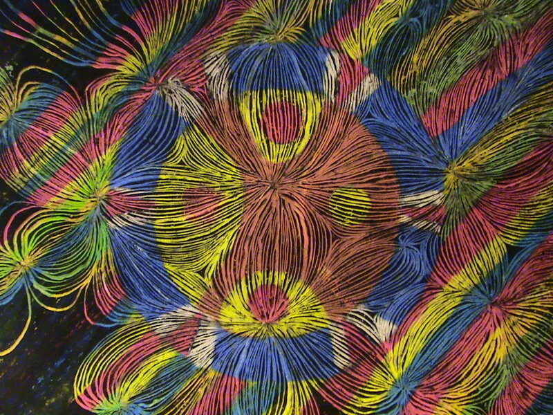 Colorful Abstract Pattern — Yellow, Vibrant, Lines