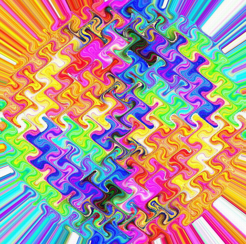 Colorful Abstract Pattern — Yellow, Vibrant, Lines, Waves