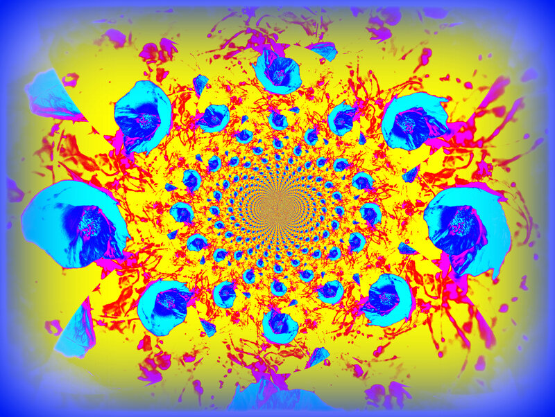 Colorful Abstract Pattern — Yellow, Vibrant, Spiral
