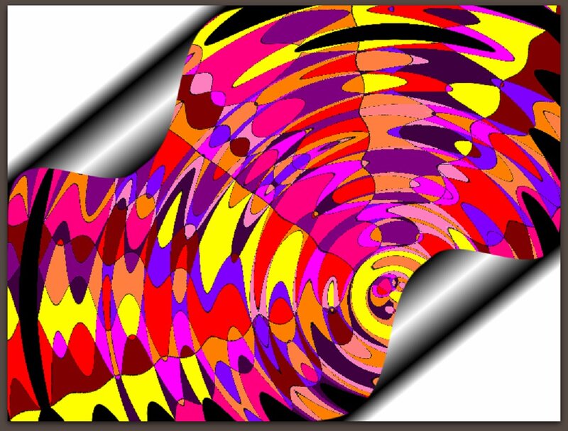 Colorful Abstract Pattern — Yellow, Vibrant, Swirls, Curves
