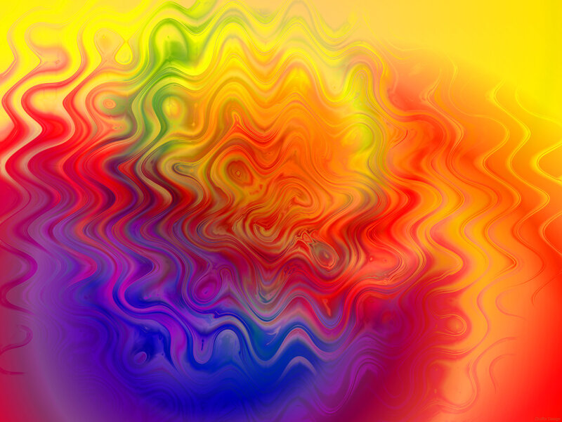 Colorful Abstract Pattern — Yellow, Vibrant, Waves, Colors, Red