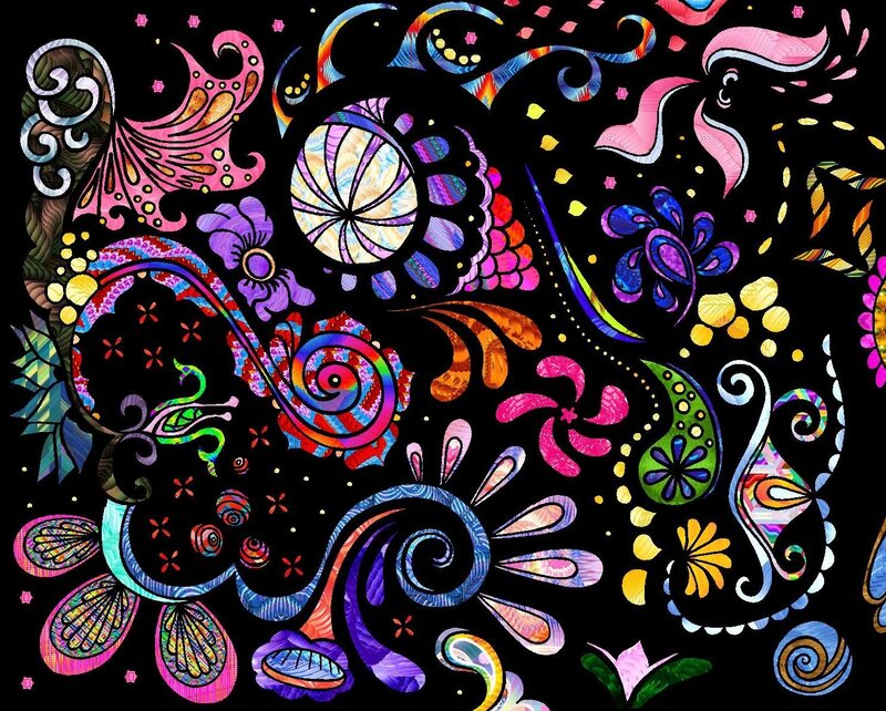 Colorful Abstract Patterns — Black