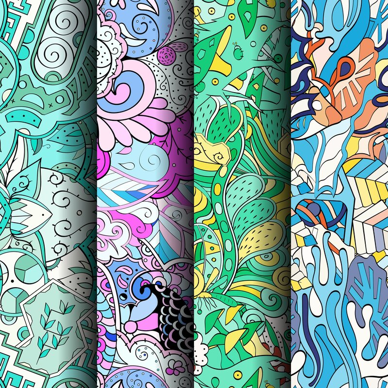 Colorful Abstract Patterns — Green, Playful