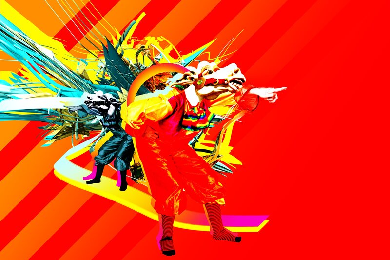 colorful abstract performance art