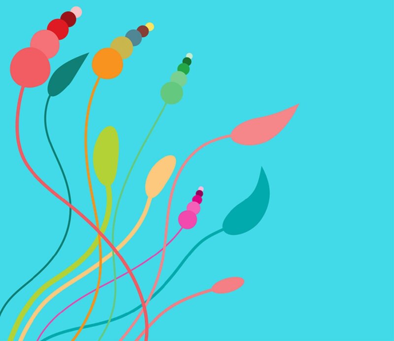 Colorful Abstract Plants — Blue