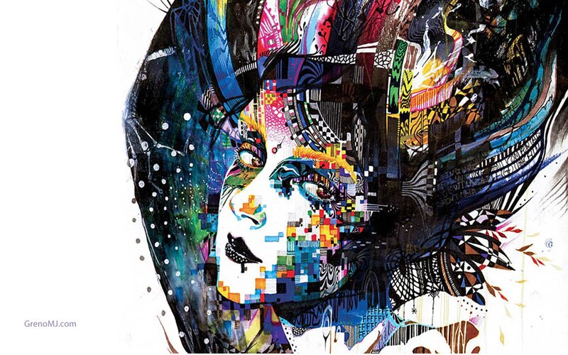 colorful abstract portrait art