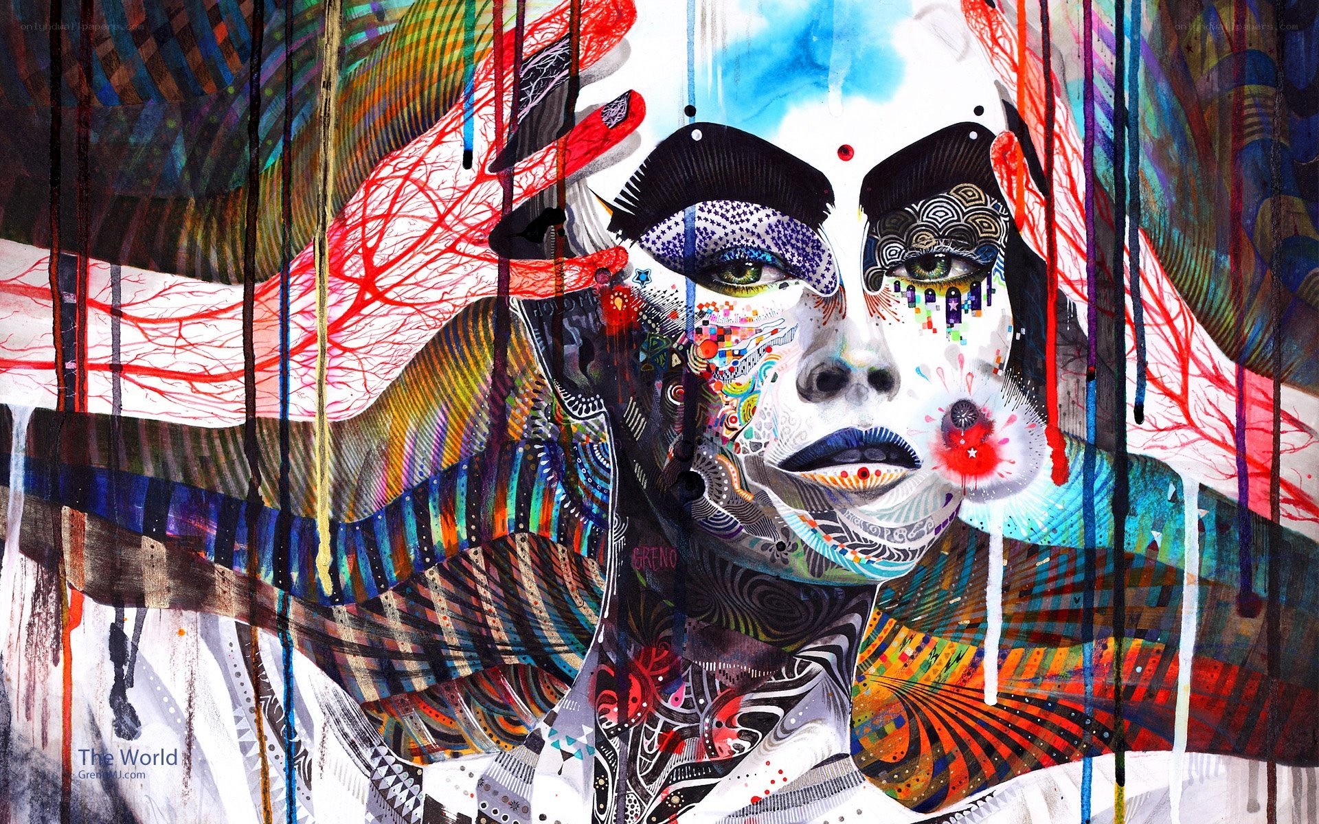 colorful abstract portrait art