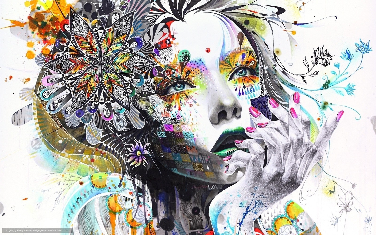 Colorful abstract portrait art