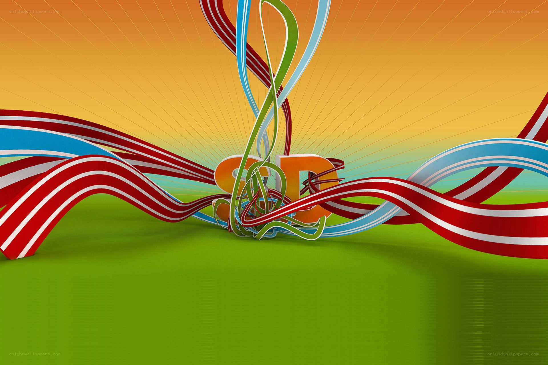 Colorful abstract ribbon design