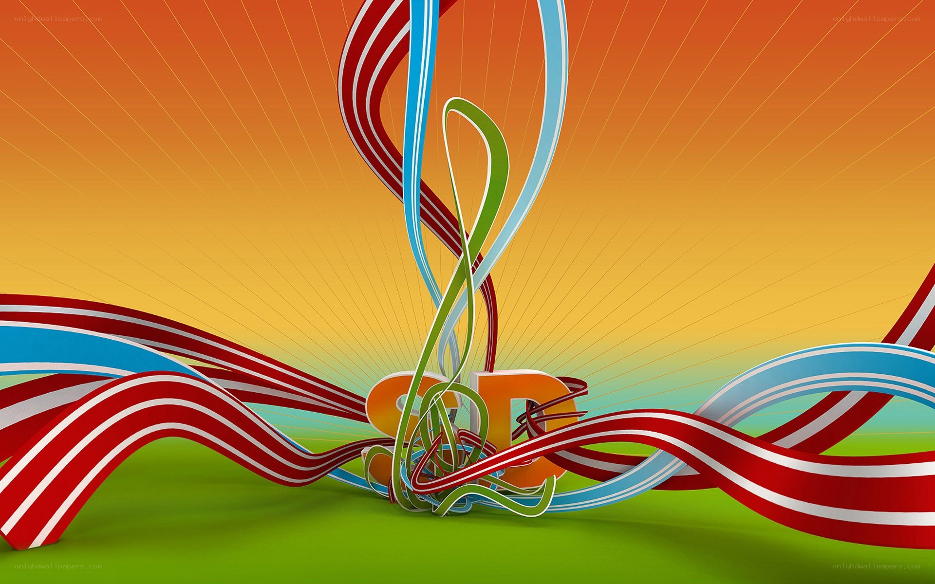Colorful abstract ribbon design