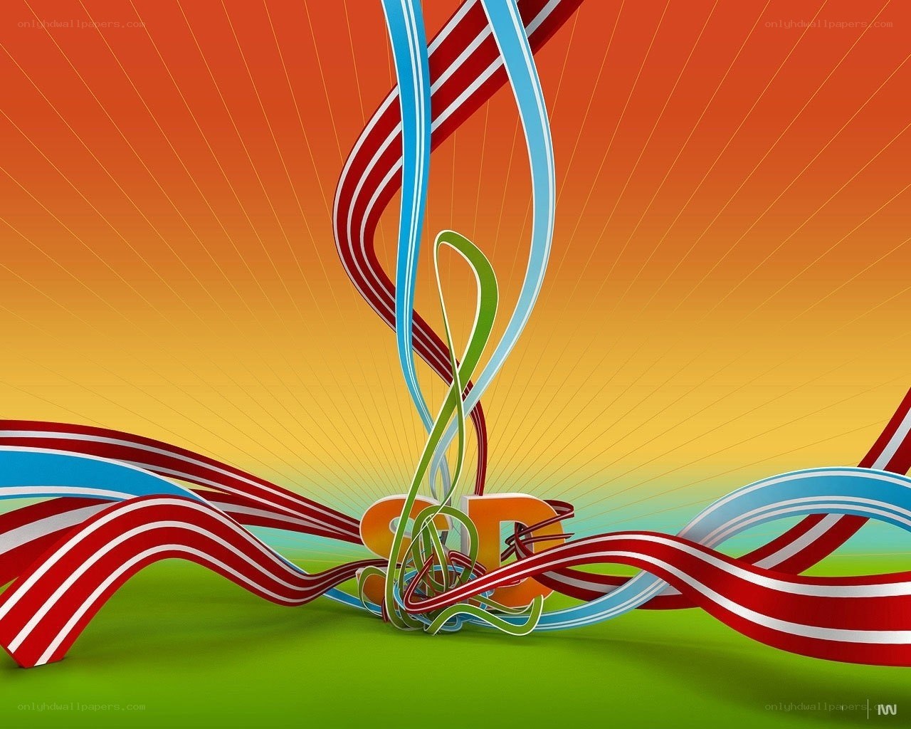 Colorful abstract ribbon design