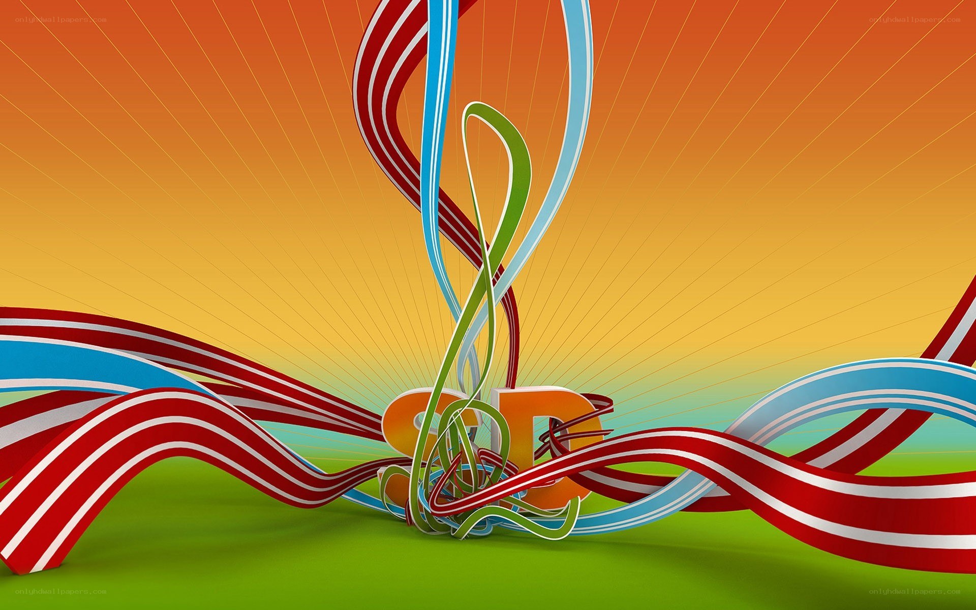 Colorful abstract ribbon design