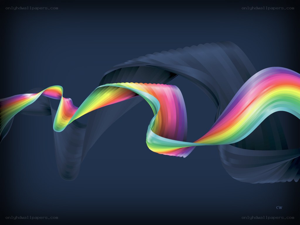 Colorful abstract ribbon swirl
