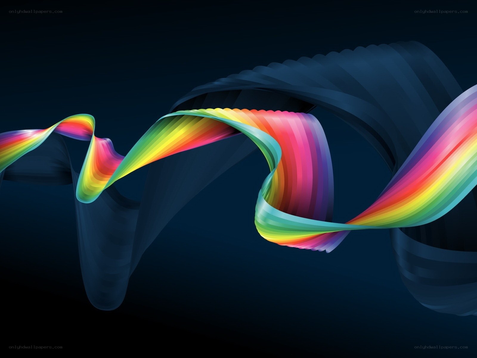Colorful abstract ribbon swirl