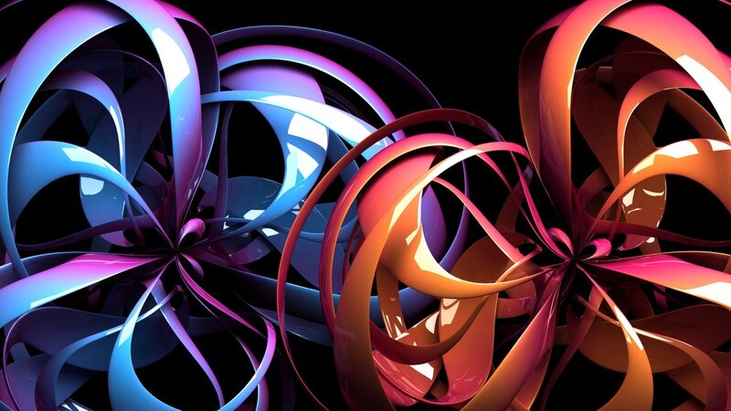 Colorful abstract ribbon swirls