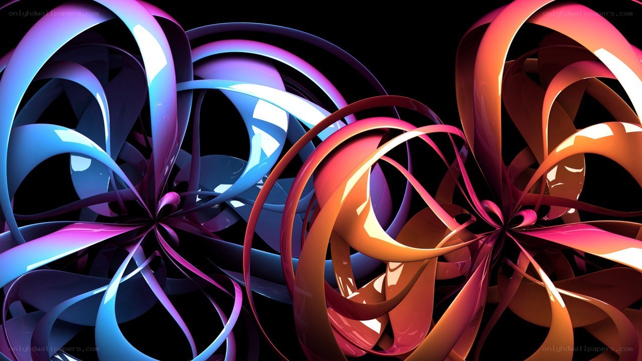 Colorful abstract ribbon swirls