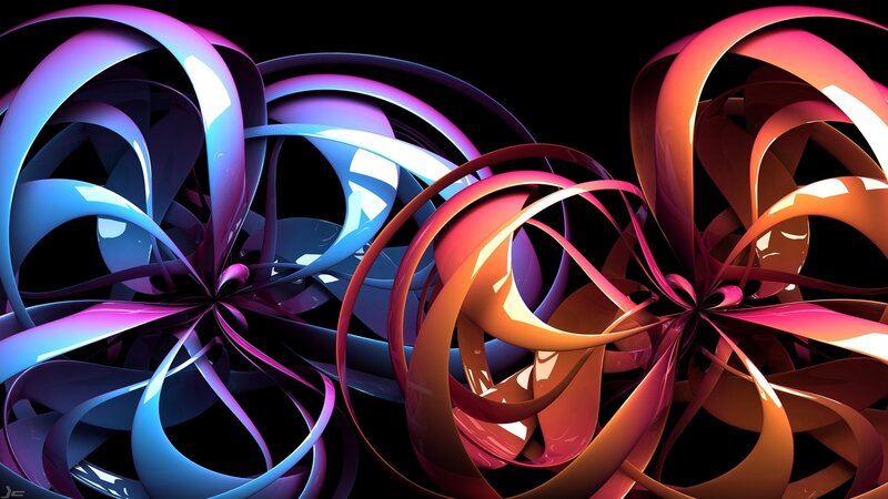 Colorful Abstract Ribbons — Blue