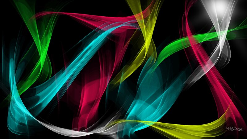 Colorful Abstract Ribbons — Green