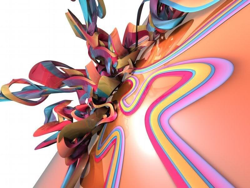 Colorful Abstract Ribbons — Pink