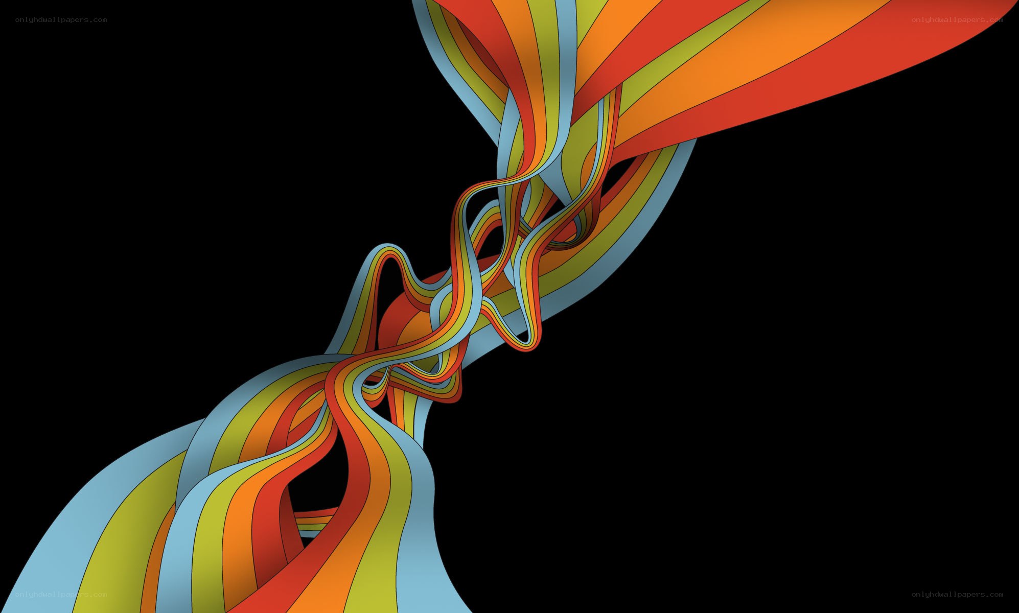 Colorful abstract ribbons