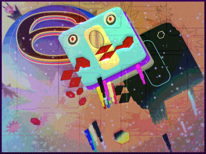 colorful abstract robot art