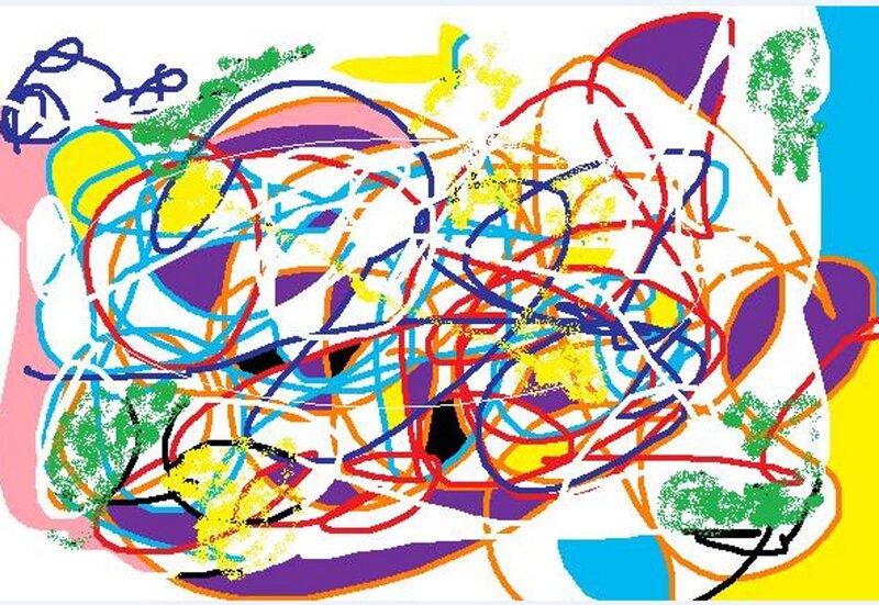 colorful abstract scribble drawing