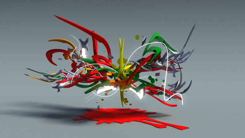 Colorful abstract sculpture